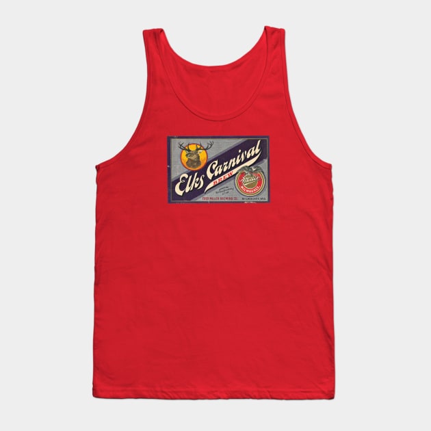 Elks Carnival Vintage Beer Label Tank Top by Alema Art